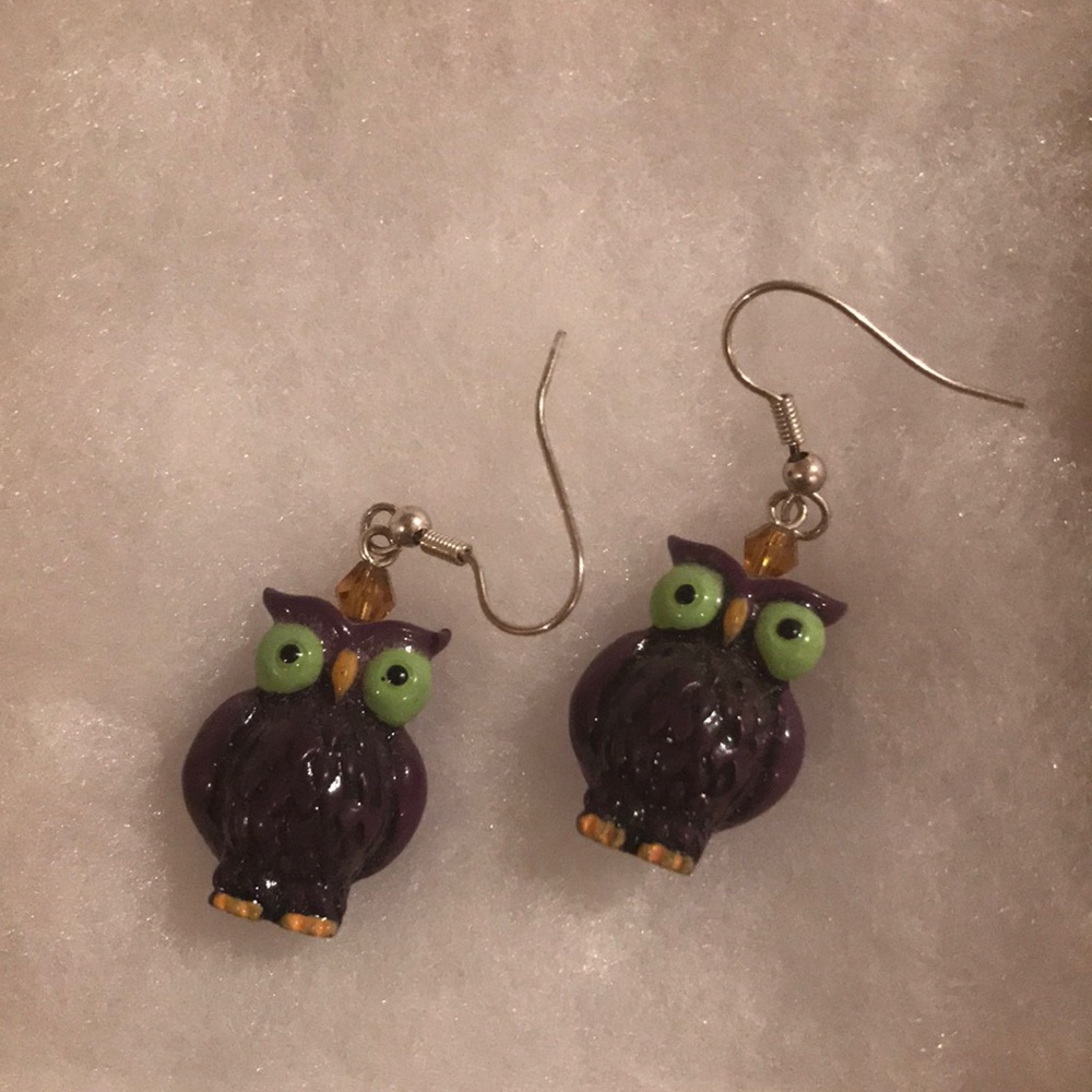 Vibrant Owl earrings